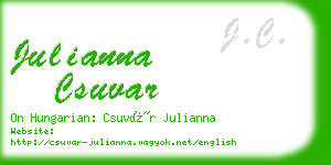 julianna csuvar business card